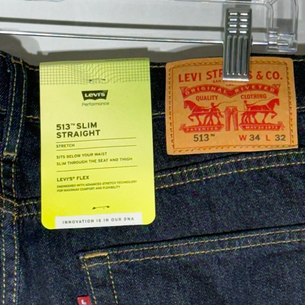NWT Levi's Flex 513 Slim Fit Straight Leg Stretch Jeans Men's Size W34xL32 - Picture 9 of 13